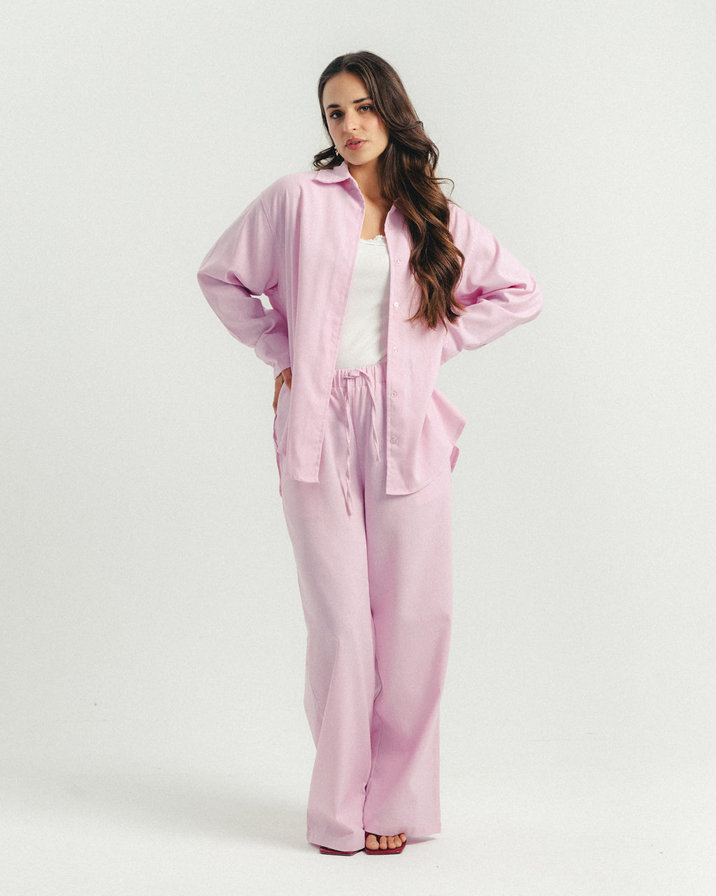 Pink Pure Linen Set