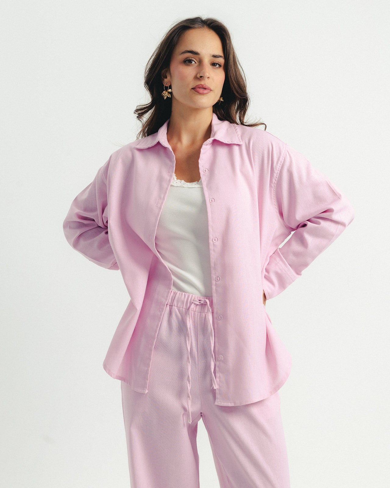 Pink Pure Linen Set