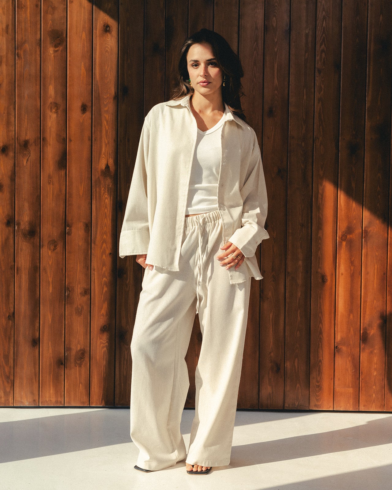 Beige Linen Set
